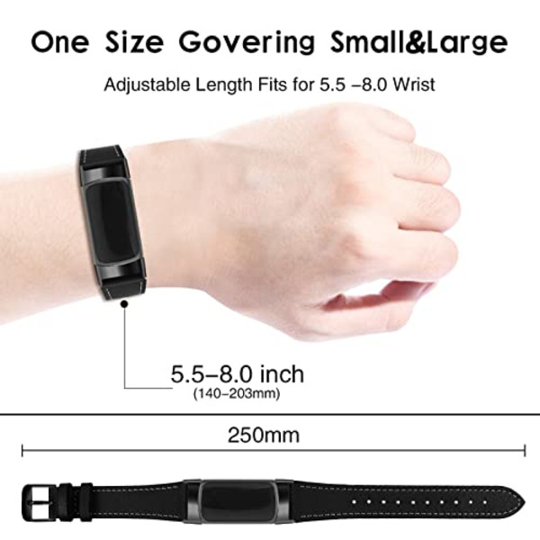 Kompatibelt Läderarmband för Fitbit Charge 6/Charge 5 - Äkta Läder Ersättningsarmband för Kvinnor och Män 0.1