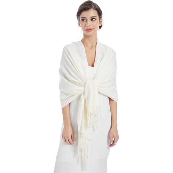 Dames Sjal Kvinder Pashmina Sjal Wraps Brud Brudesvende Bryllup Aftenkjole Ensfarvet, Beige