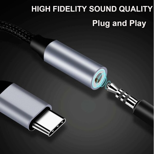 USB C - 3,5 mm:n liitäntä, USB C - 3,5 mm:n sovitin, USB C - Aux-sovitin