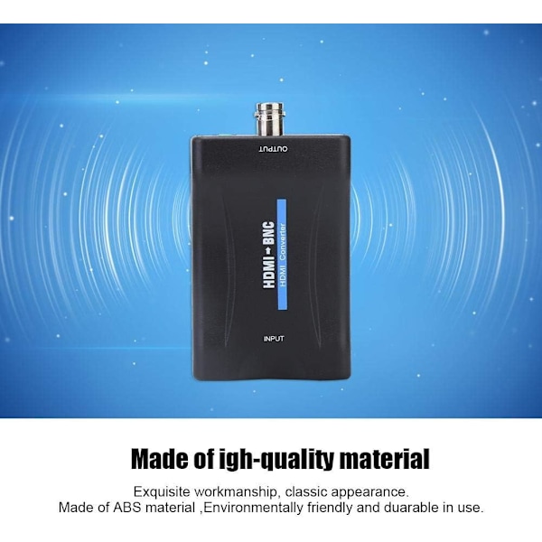 HDMI-BNC-sovitin, komposiitti-HDMI-BNC-videoadapteri ja 3,5 mm:n 480i 576i -äänisignaalin muuntaja, tukee NTSC/PAL-ympäristöystävällistä HDMI-BNC-muunninta