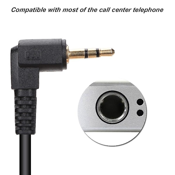 Callcenter-headset med mikrofon, bakmonterat brusreducerande kundtjänstheadset 3,5 mm