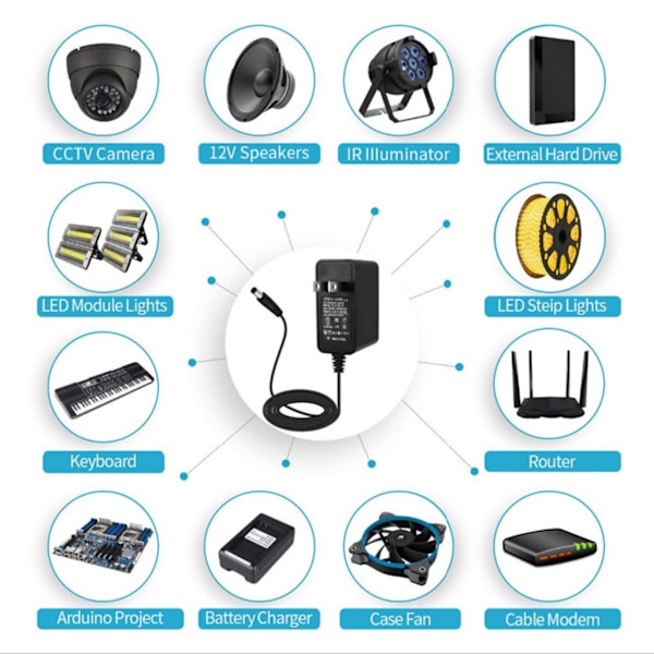 18V 1A 2A 2,5A 3A AC/for DC-adapterkontakt til LED-lys St AU