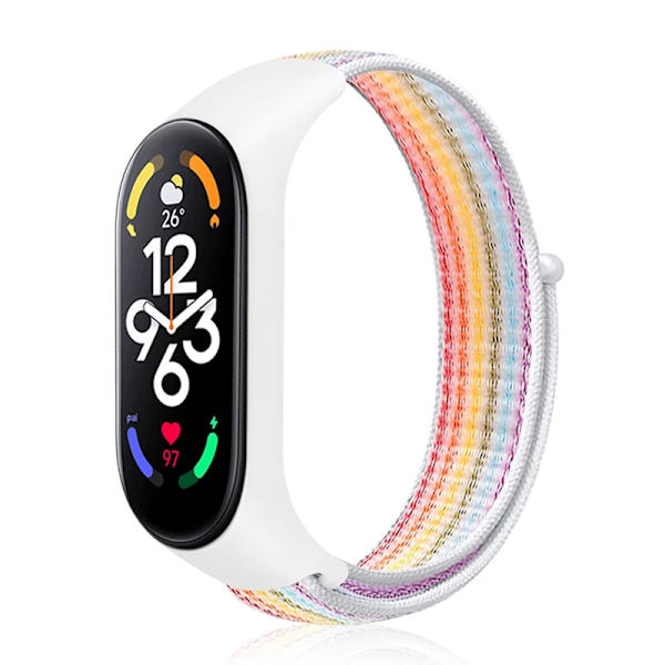 Nylon Mi band 4 5 6 Rem til udskiftning Blød justerbar Rem Pulsera correa Til Xiaomi Mi band 3 4 5 6 7 Armbånd Hvid regnbue 1 White rainbow 1 Mi Band 3 4 5 6 7