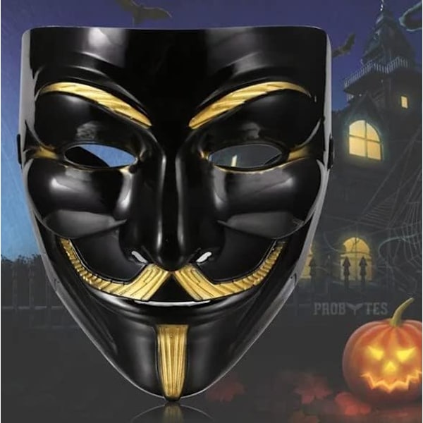 Halloween Vendetta-maske, Masquerade Carnival-maske Unisex Voksne Festtilbehør Cosplay Black