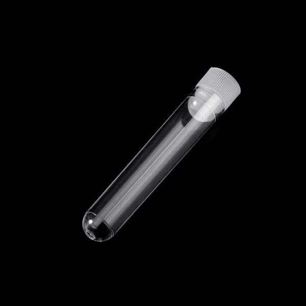 Miljøvenlige transparente reagensglas med låg 12x60 mm flaske opbevaringsbeholder reagensglas til laboratorium college 10 stk.