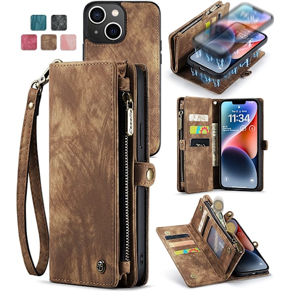caseme 008 för iPhone 14 brun brun brown