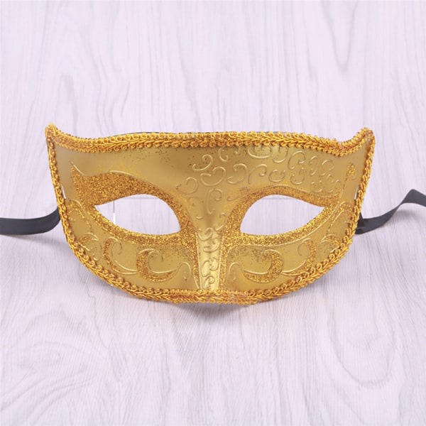 Maskeradmasker för par, venetiansk kvinna, spets, män, PP-cosplay, guld, ONESIZE, guld Gold ONESIZE