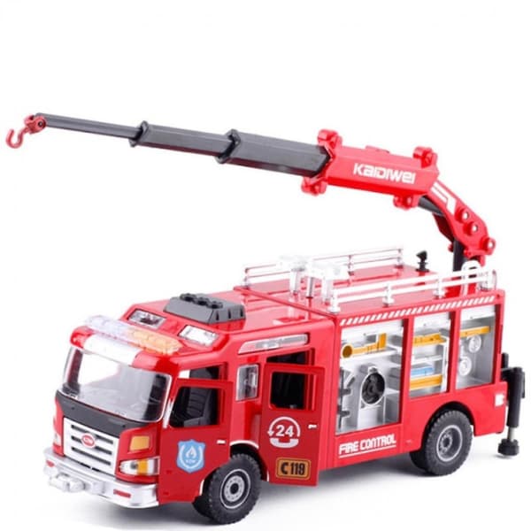 1:50 Legering Brannbilserie Simulert Die-Cast Modell Leketøy for Barn (Rød)