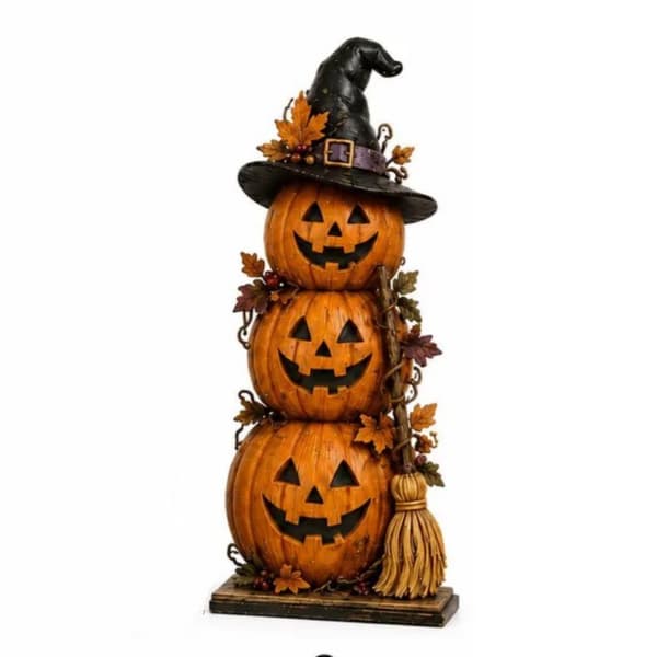 Spøkelseshusfigur i tre, Halloween Spøkelse Gresskar Borddekorasjon, 15cm 5 15cm/1.6cm