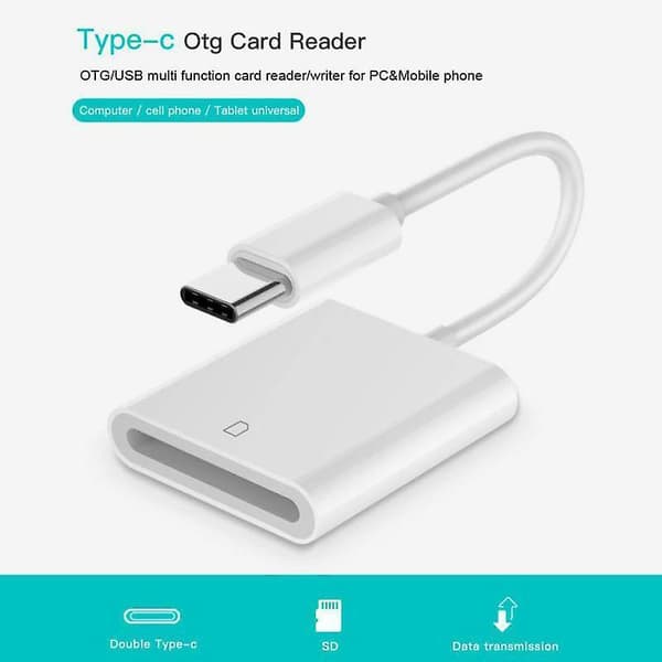 USB 3.1 Typ C till SD-kortkamera Läsare OTG Adapterkabel för Ipad Pro-telefon