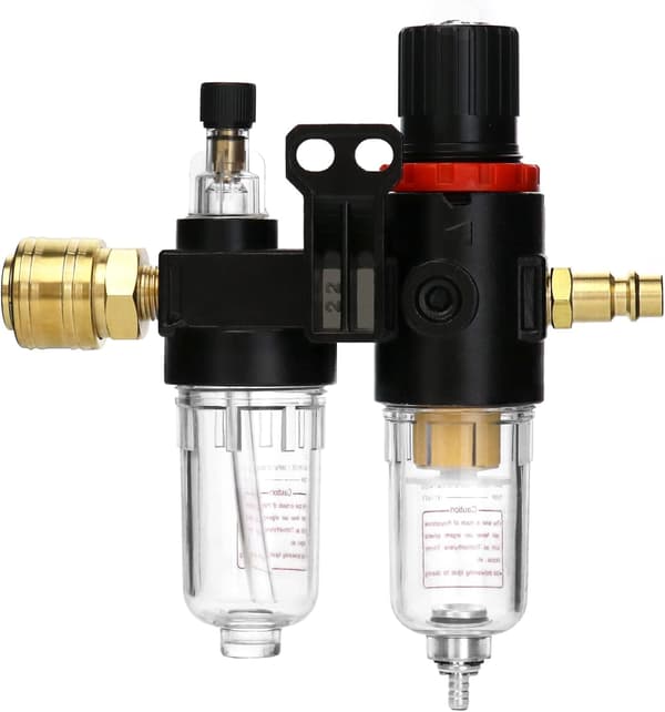 Kompressor Tryckregulator 1/4 Luft Vattenavskiljare med Mätare för Kompressor och Luftverktyg