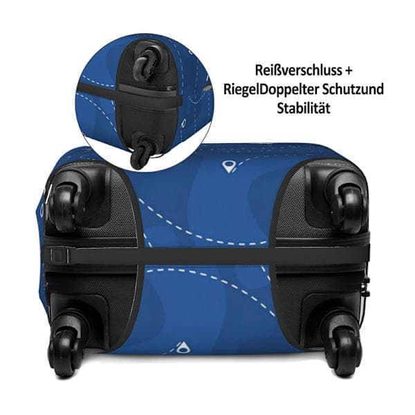 Förstärkt flexibelt bagageskydd/resväskeskydd för resväskor - dammtätt och hållbart med blå graffiti, passar 18-32 tum storlek M (BT) M