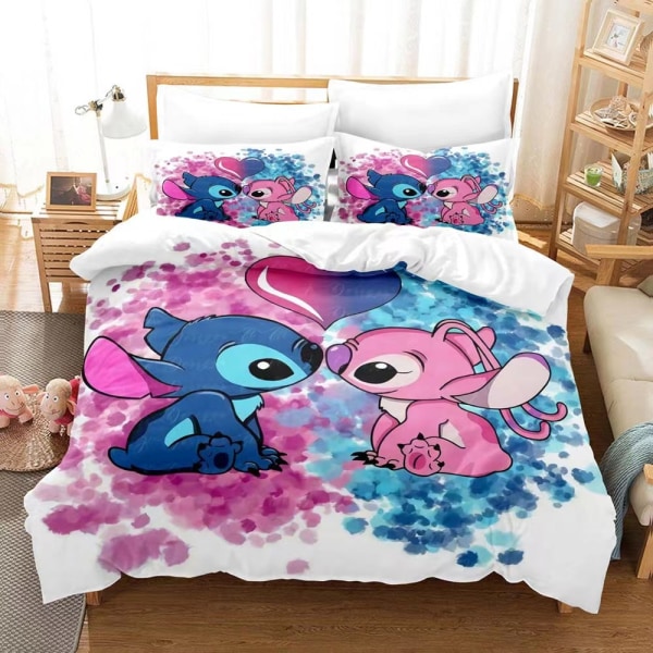 Children's three-piece set Stitch series cartoon animation 3D digital print on cover pillowcase SDZ16