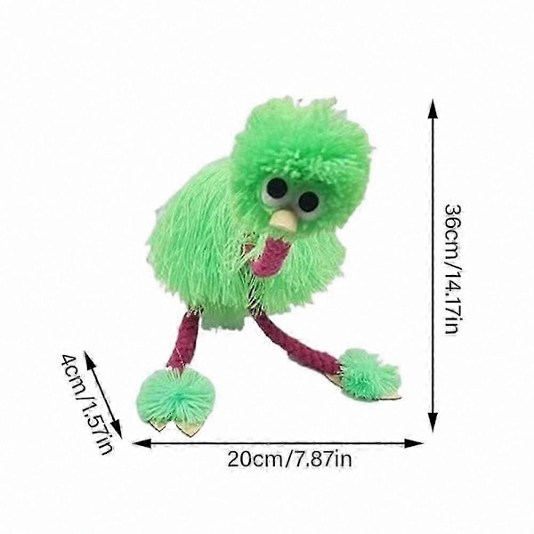 String Puppet Strutsedukke Leke for Interaktiv Lek Mellom Foreldre og Barn (h) Green