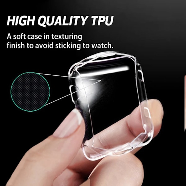 Transparent fodral för Apple Watch 45mm 41mm 44mm 40mm skärmskydd TPU-skydd iWatch Series 8 7 SE 6 5 4 tillbehör 1 st 1 pc 40mm