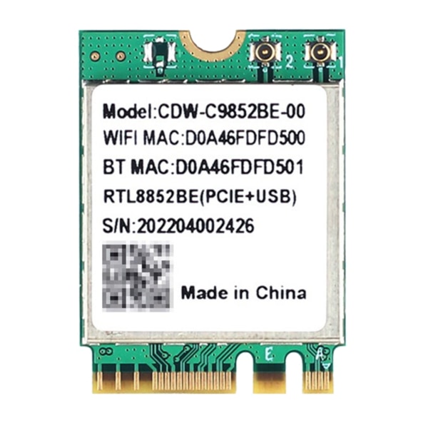 Wifi 6 Realtek RTL8852BE Netværkskort 1800Mbps BT 5.0 Dual Band Trådløs Wi-Fi Adapter 802.11ac/ax 2.4G/5Ghz MU-MIMO
