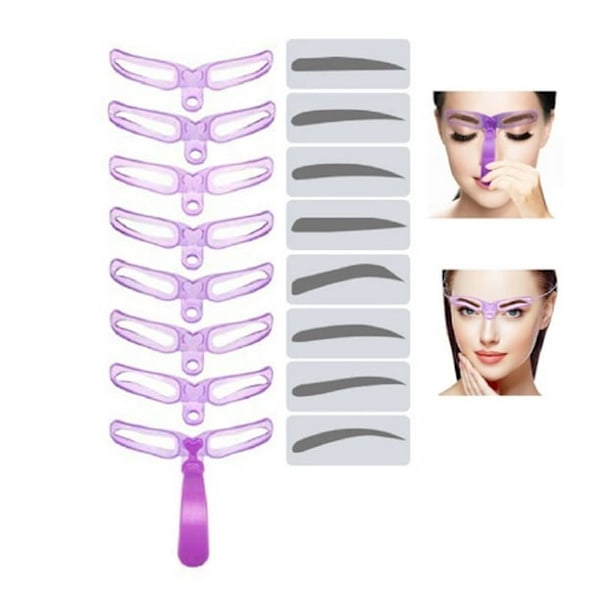 Eyebrow Stencil Retouching Styling Stencil Makeup Tool Kit, 8 Styles