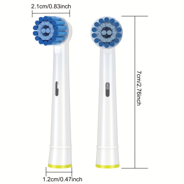 8-pack känsliga tandborsthuvuden kompatibla med Oral B Braun elektrisk tandborste. Mjuk borste för överlägsen och skonsam rengöring 16cs/Pack