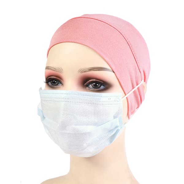 Modal ensfarget tubehette og hodeskjerf – elastisk underhette, sovehette, hjemmeutgave**Dyp rosa Deep pink