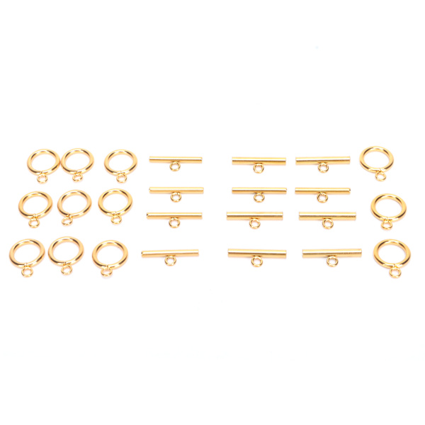 DIY Halskæde Armbånd Smykkefremstilling Rustfrit Stål Toggle Låse Bar Sæt Toggle Forbindelser Guld