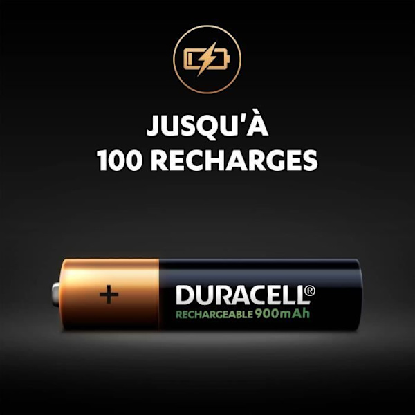 DURACELL Uppladdningsbart Ultra Uppladdningsbart Batteri Typ LR03 / AAA 900 mAh 4-pack