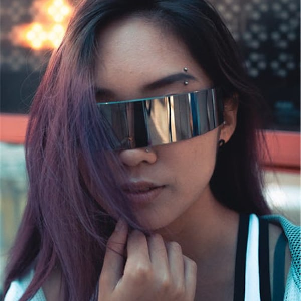 80-luvun Futuristiset Sykloppi Cyberpunk-Visiirisunt Lasit Puoliläpinäkyvällä