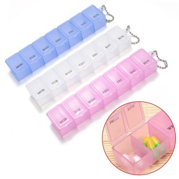 7 dagar pillerask tablettdispenser GRÅ grey