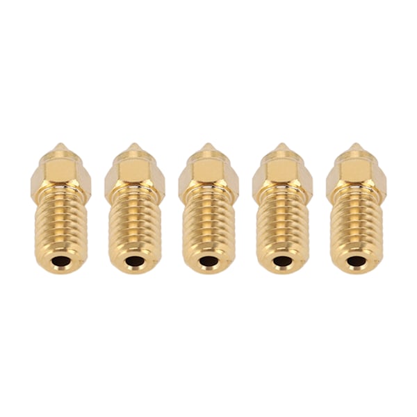 5 st 3D-skrivarmunstycke i mässing M6 höghastighetsmunstycke för End 5 S1 End 7 1,75 mm 0,4 mm / 0,02 tum