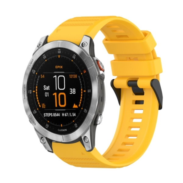 Garmin Epix Gen 2 22mm vaakasuuntainen tekstuuriranneke irrotustyökalulla Yellow