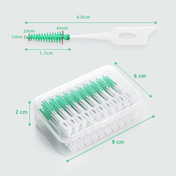 200 interspace-borstar Mjuk silikon tandborste Dental F