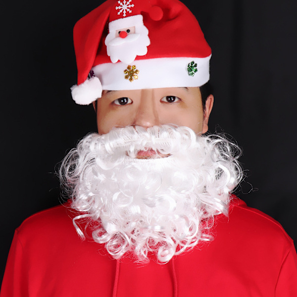 2 stycken julskägg Vita falska skägg Tomteskägg