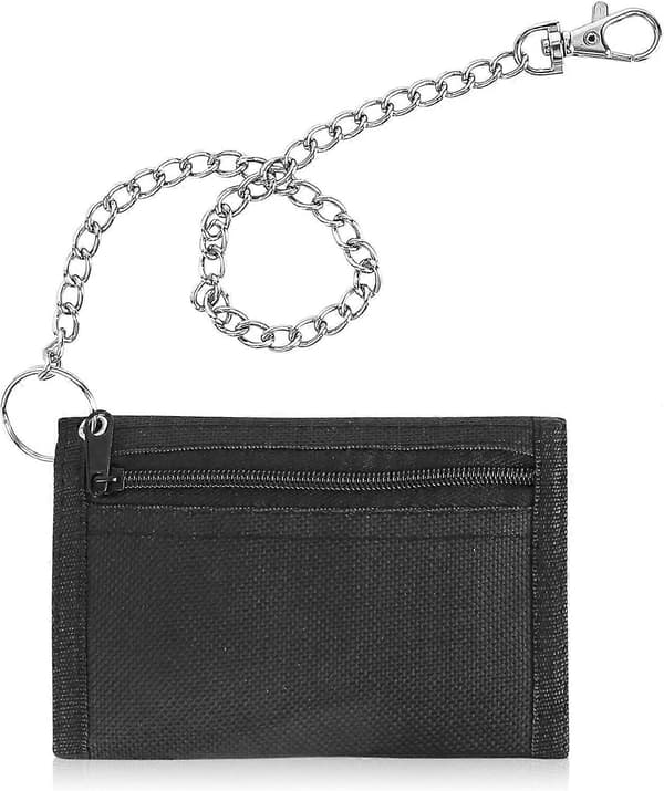 RFID Slim Wallet för Barn Herrplånbok med RFID/NFC-blockering Slim Canvas Tri-fold Plånbok för Män för Pojkar, Barn, Män, Julklappar (Svart)