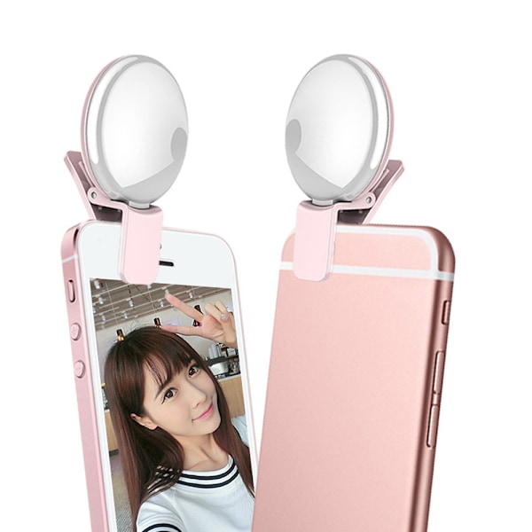 Selfie-lys for telefon iPhone Laptop, Mini Clip On og bærbar