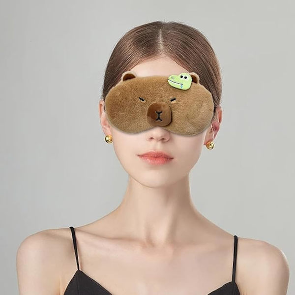 2-pack Söta Ögonmasker för Sömn med Justerbar Rem för Sömn Plysch Ögon Skugga Mjuk Lätt Ögonmask