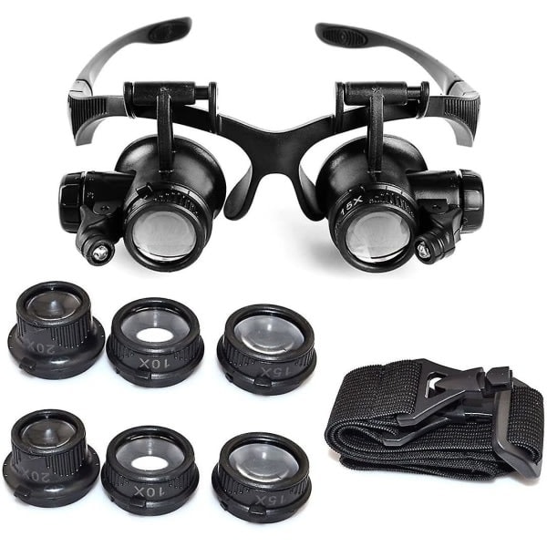 10x 15x 20x 25x forstørrende LED-lampe lupe for gullsmeder urmakere