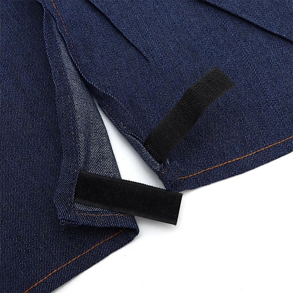 Pottemakerforkle med splittede bein - Keramikk skulptur overall deep blue