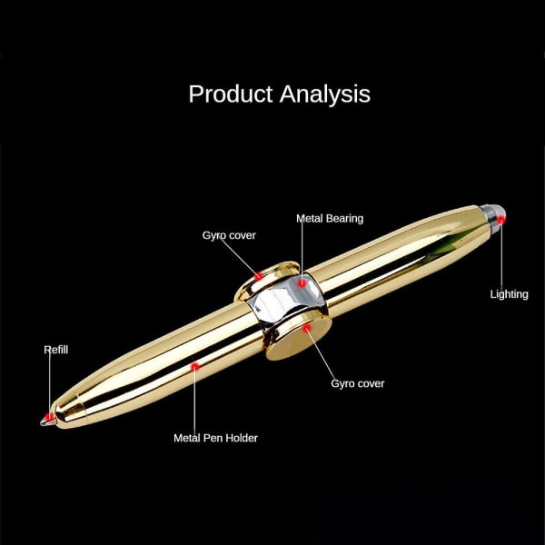 Led-kynä Fidget Spinner -kynä Stressinlievityslelu Led-pyörivä pallokynä Monivärinen 5 sets of batteries 1 set of
