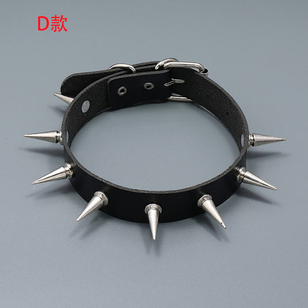 Punk Rock Niitattu PU Nahkainen Kaulakoru Miesten Muoti Niitti Piikki Hobnails Choker Soliskuoppa Kaulakoru Type D-Long Nails