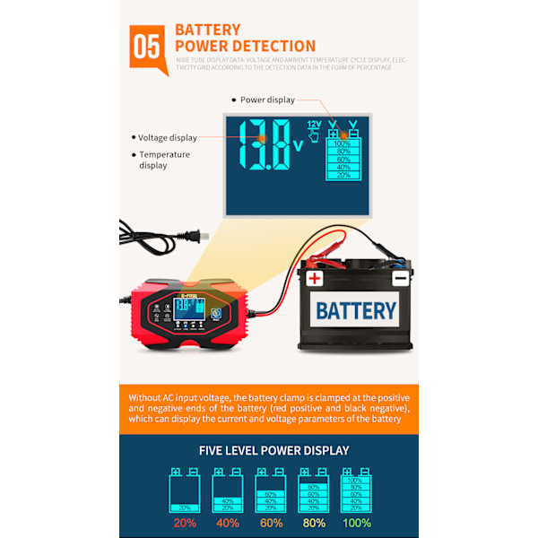 Bilbatterioplader 12V24V litiumbatterioplader er velegnet til opladning af bil- og motorcykelbatterier