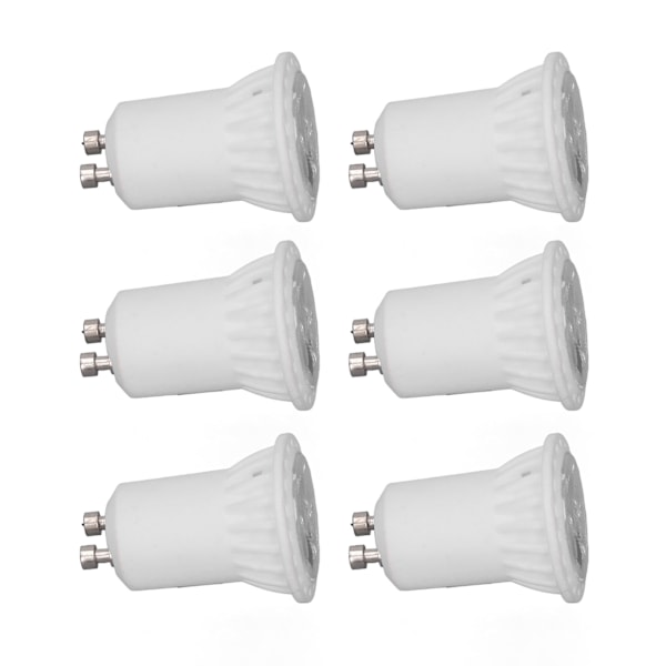 6-pack LED MR11 Keramiska Glödlampor 4W 360LM Utan UV 120 Graders Strålvinkel GU10-Fäste Hembelysningsverktyg AC 220V Varmvitt Ljus 3000K