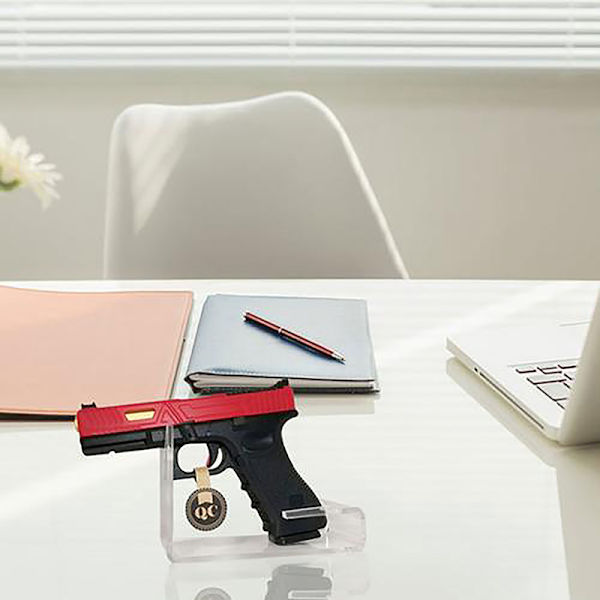 Akryl genomskinlig pistolställ organizer stativ handhållare leksak Sto
