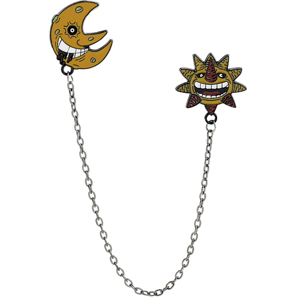 Soul Eater Manga emaljpinnar set, Anime Cosplay Evil Sun And Moon med svarta kedjor Brosch Badges Lapel Pins för ryggsäck