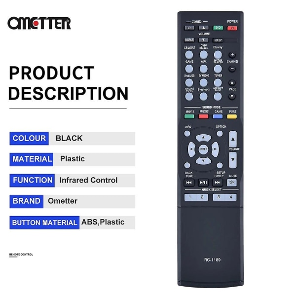 Rc-1189 for Denon fjernkontroll AV-mottaker deler Avr-s700w Avr-s710w Avr-s720w Avr-x1100w Avr-x1200w RC-1189 RC-1189 RC-1189