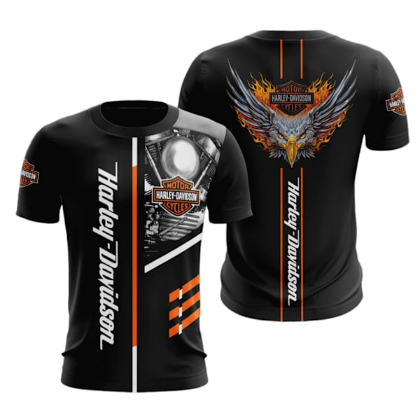HarleyDavidson-moottoripyörä T-paita miehille, kesä, rento, lyhythihainen E E M