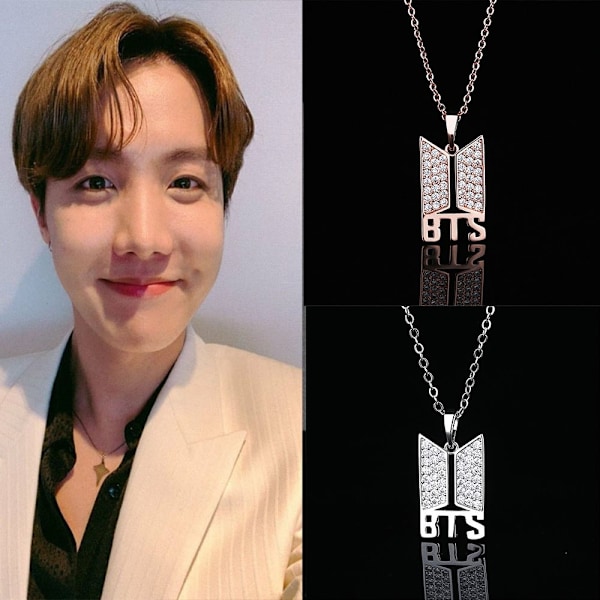 Hallyu Kpop 18k guldpläterat BTS hängsmycke halsband - hög kvalitet silver
