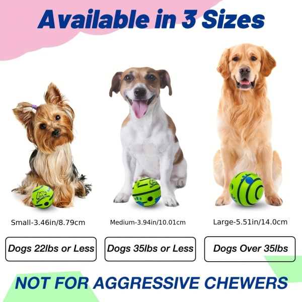 Husdjur Interaktivt Fnissboll Leksak, Hund IQ Träning Boll Leksak 2.95inch