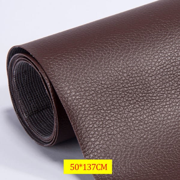 Selvklebende skinnreparasjonsstift for sofaer - Perfekt mørkebrun Dark brown 50*137CM