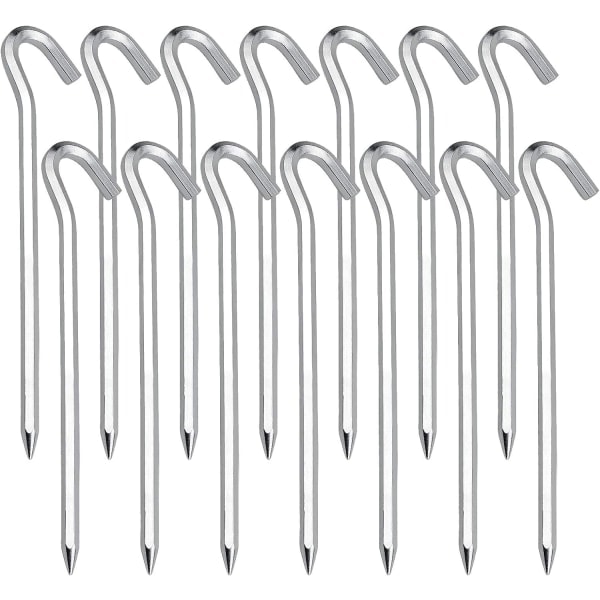 14-pack campingpinnar för tält, gardinkrokar, tungmetall C