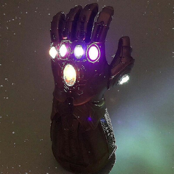 Barn Thanos Hansker Infinity Gauntlet Med LED Lys Avengers 4 Cosplay Leke