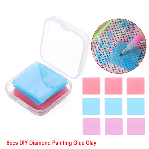 Diamantmaleri Lim Ler Bore Mud 3pcs Red&3pcs Blue